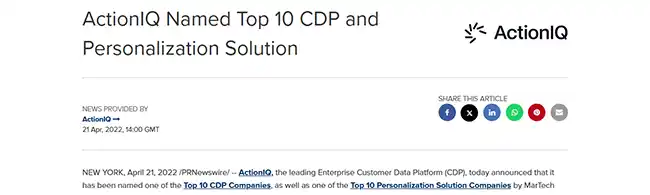ActionIQ recognition